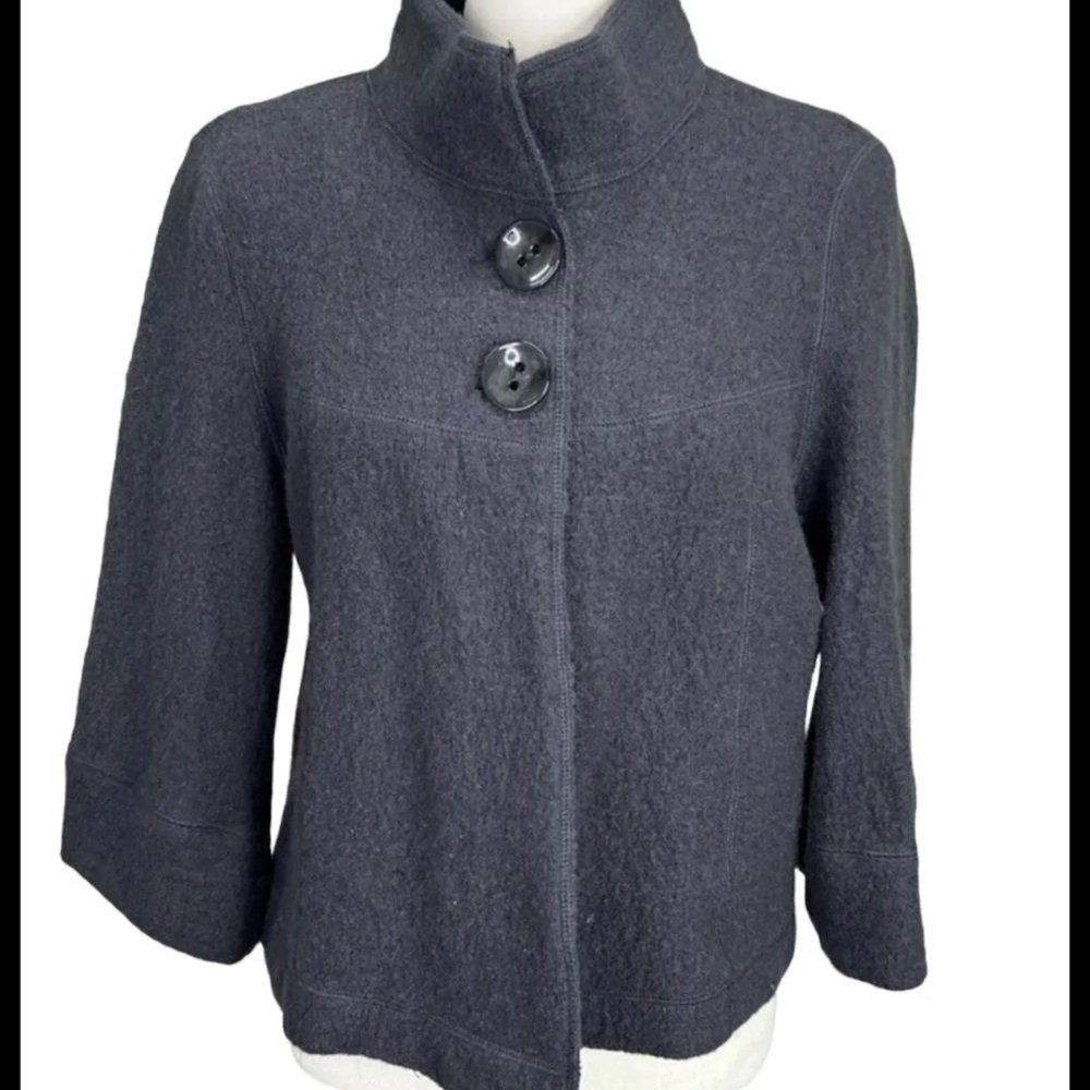 NWOT Sandro Boiled Wool Cropped Swing Jacket XL